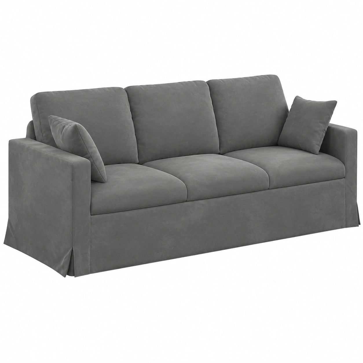 Sofá Modular de Terciopelo Gris con Diseño Ergonómico para Sala de Estar