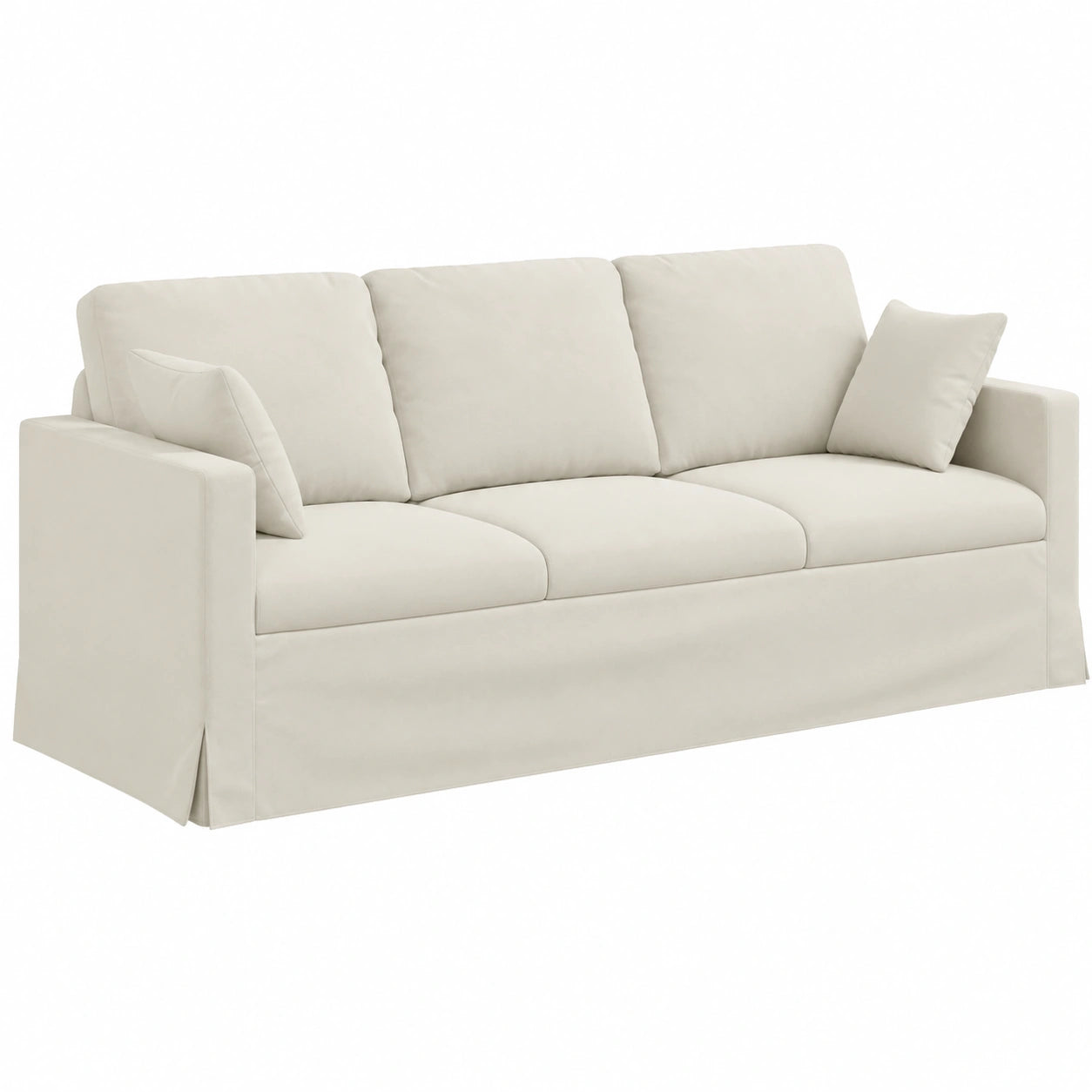 Sofá Modular de Terciopelo Crema 198 cm, Diseño Ergonómico y Espacioso