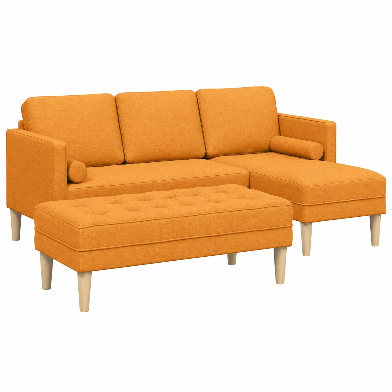 Conjunto de Sofás Modulares 2 Piezas Amarillo Oscuro de Poliéster VidaXL para Interiores
