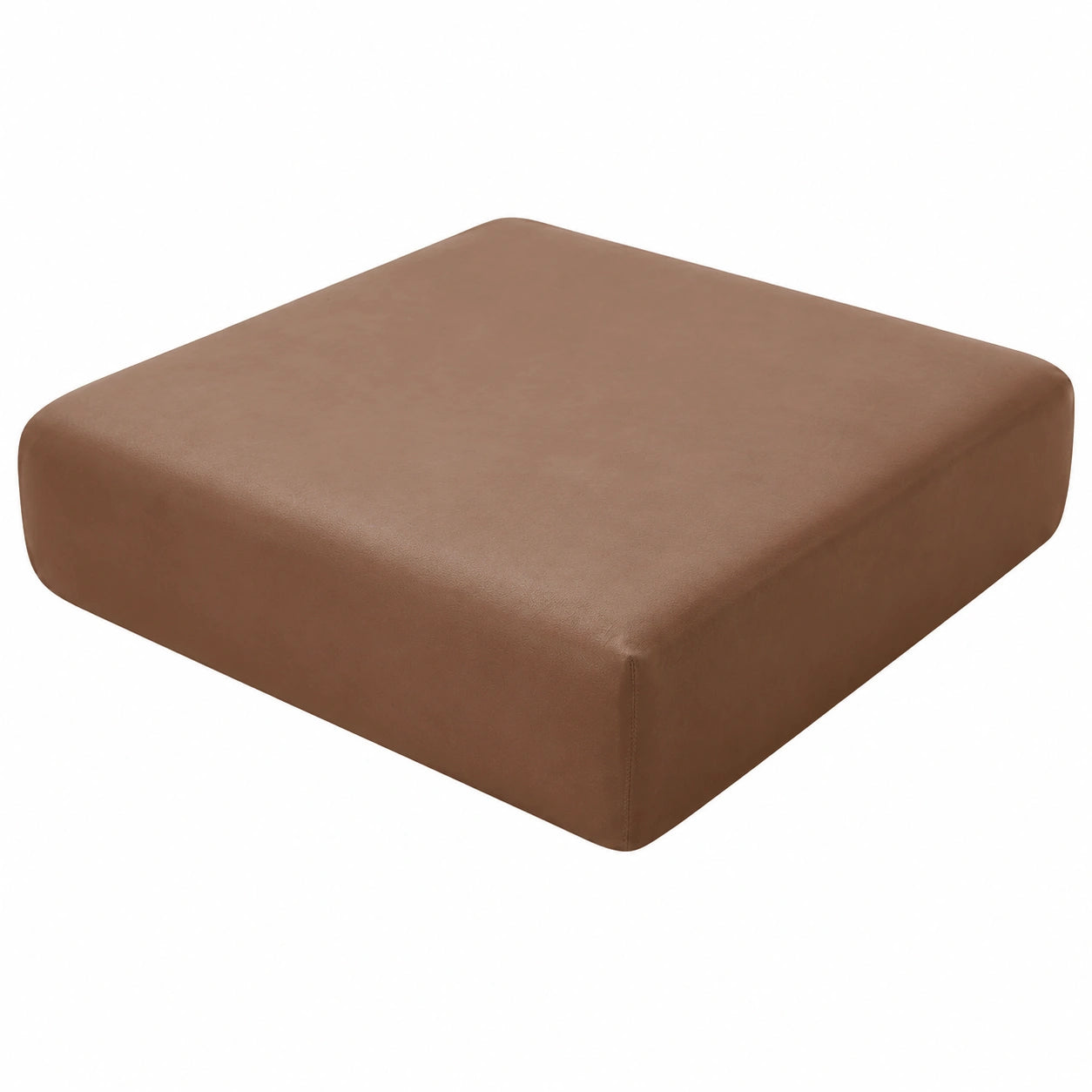 Funda elástica de terciopelo para cojín de sofá monoplaza, marrón oscuro
