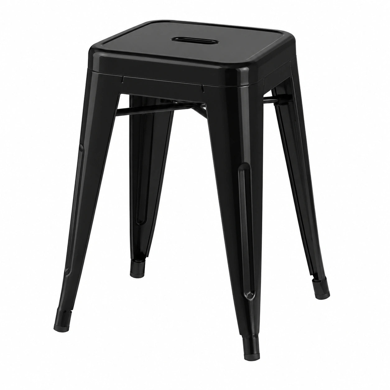 Taburete VANTAGGIO Negro de Acero Apilable Estilo Industrial para Oficina