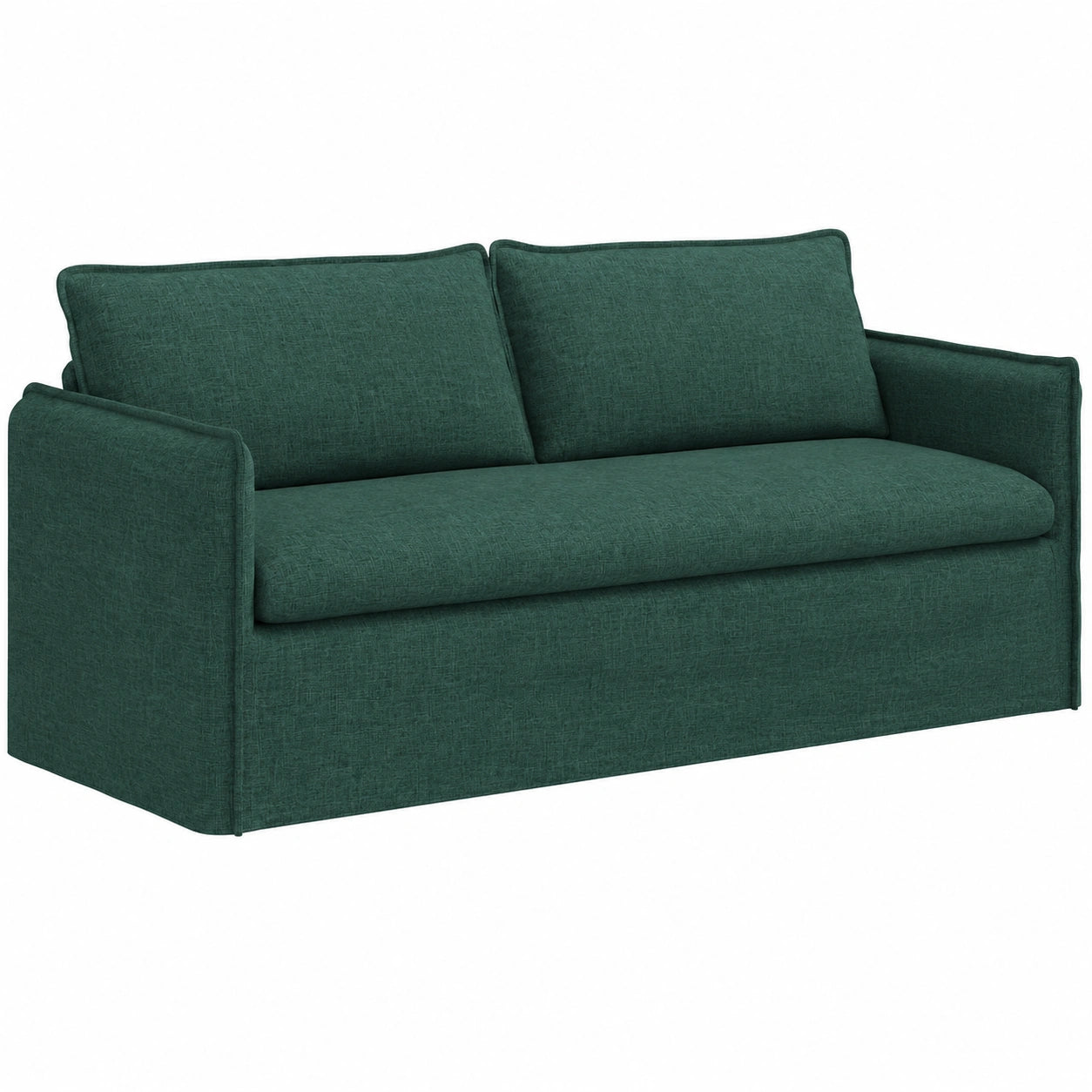 Sofá Modular Verde Oscuro de Tela para Sala, Asiento Ergonómico de 196x82x85 cm, Estilo Moderno