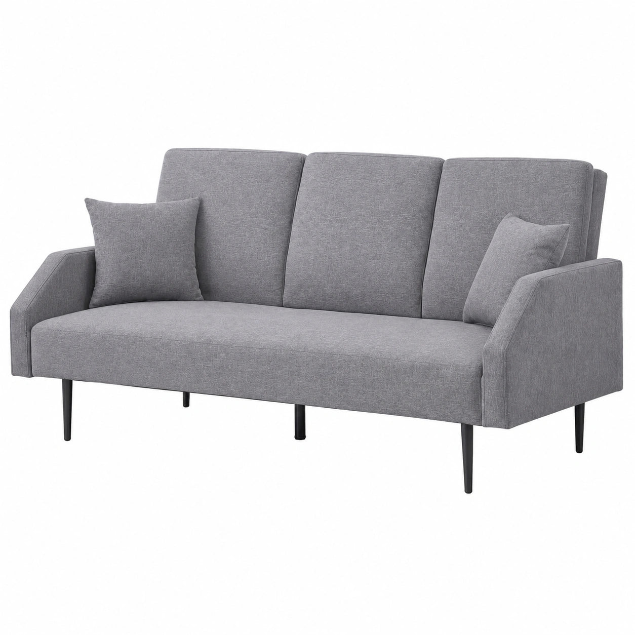 Sofá Cama Convertible Dublín 3 Plazas Gris Moderno con Tejido Duradero y Reposabrazos Desmontables