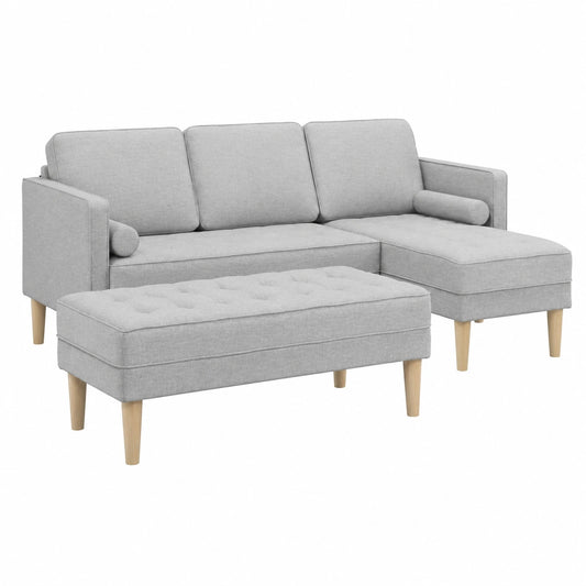 Conjunto de Sofás Modulares 2 Piezas Gris, Diseño Moderno y Versátil para Interiores