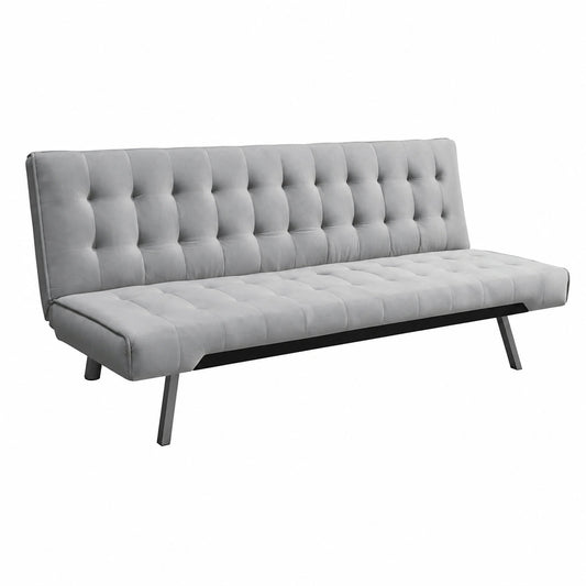 Sofá Cama Convertible Clic Clac 2 Plazas - Tapizado Acolchado Gris o Beige para Salón