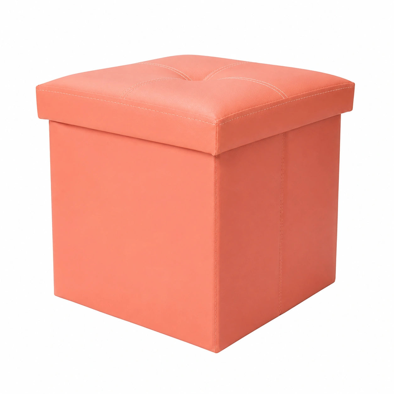 Taburete Ottomano de Cuero Plegable con Almacenamiento 100 kg, Ideal para Sala y Dormitorio