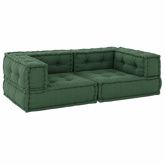 Sofá Modular en Tela Verde 140x70x36 cm, vidaXL