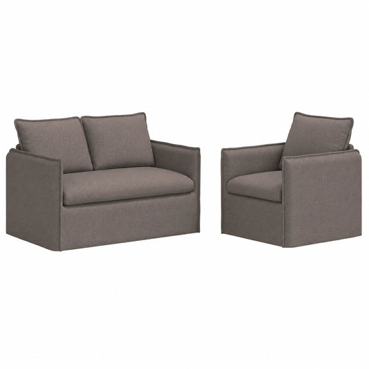 Conjunto de Sofás 2 Piezas Taupe Tela Moderna 196x82x85 cm, Diseño Ergonómico para Sala