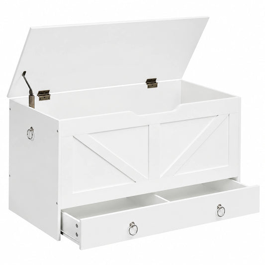 Banco de Zapatos con Almacenamiento, 100 cm, Bisagras Seguras, Blanco