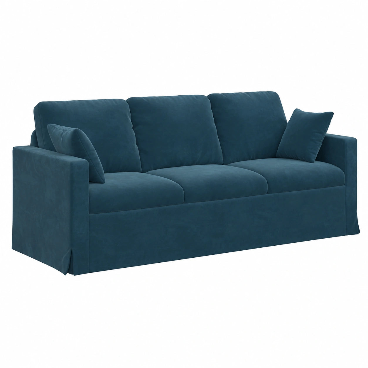 Sofá Modular de Terciopelo Azul 198 cm con Diseño Ergonómico y Amplio Espacio