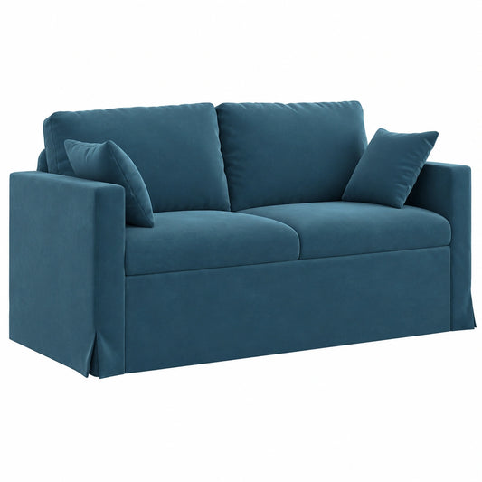Sofá Modular de Terciopelo Azul 158 cm para Sala de Estar