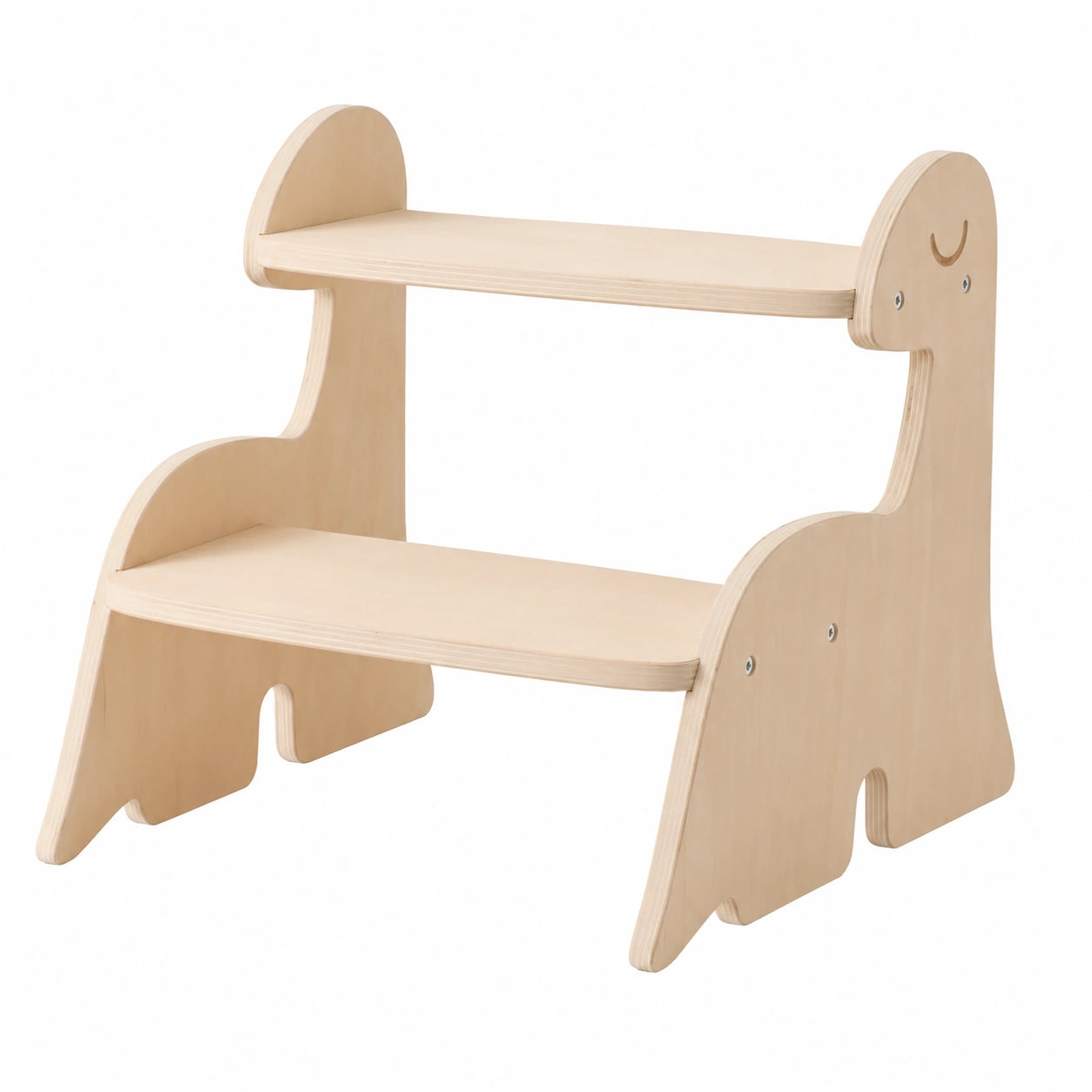 Taburete Infantil de Madera con Diseño de Dinosaurio de 2 Peldaños