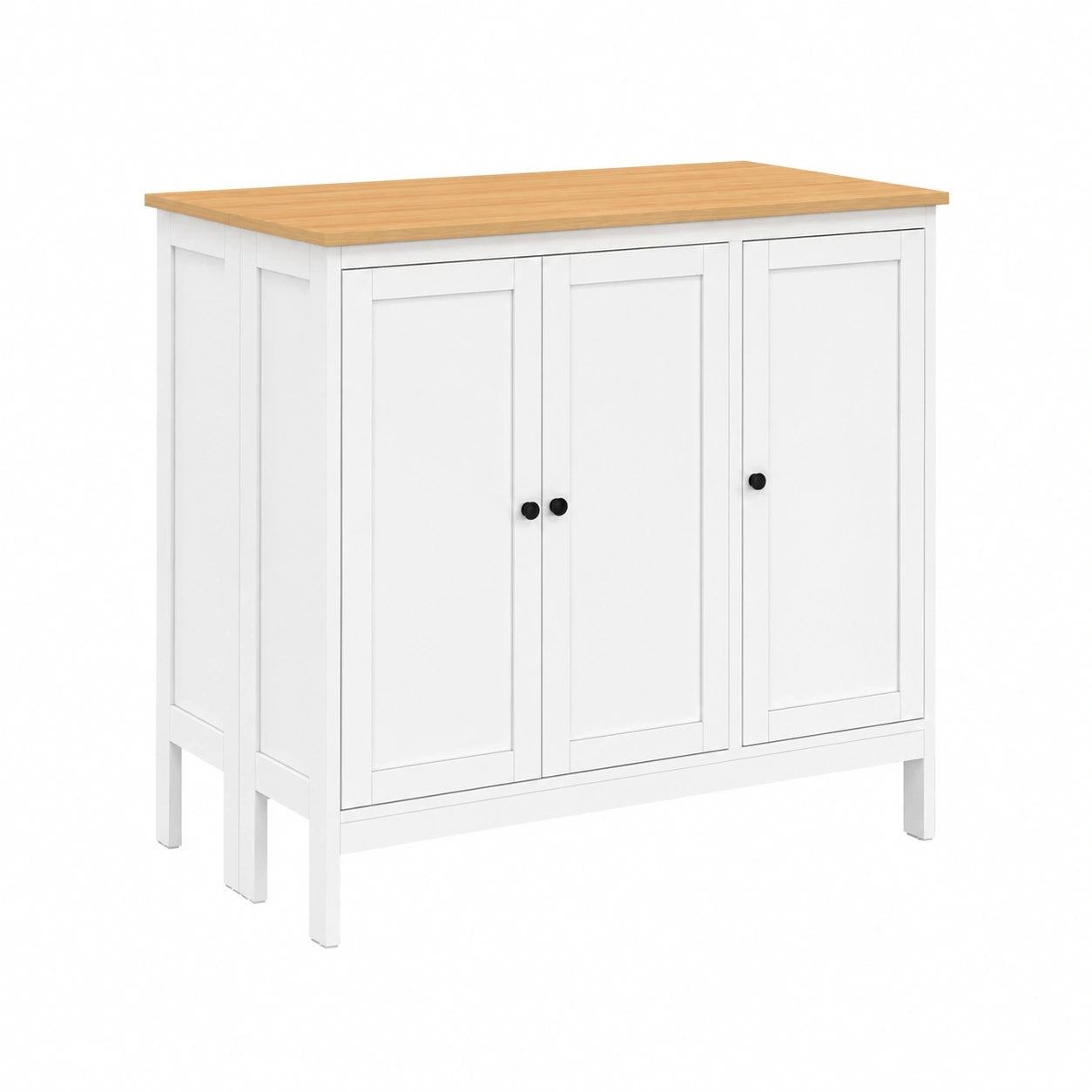 Set de Mesa de Bar Aquiles con 2 Taburetes de Madera Blanca