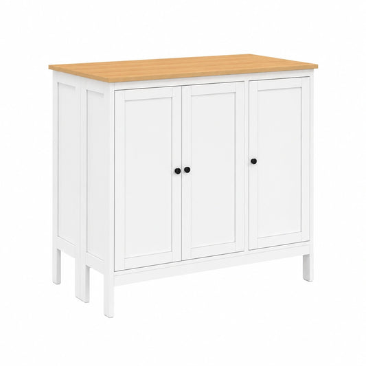 Set de Mesa de Bar Aquiles con 2 Taburetes de Madera Blanca