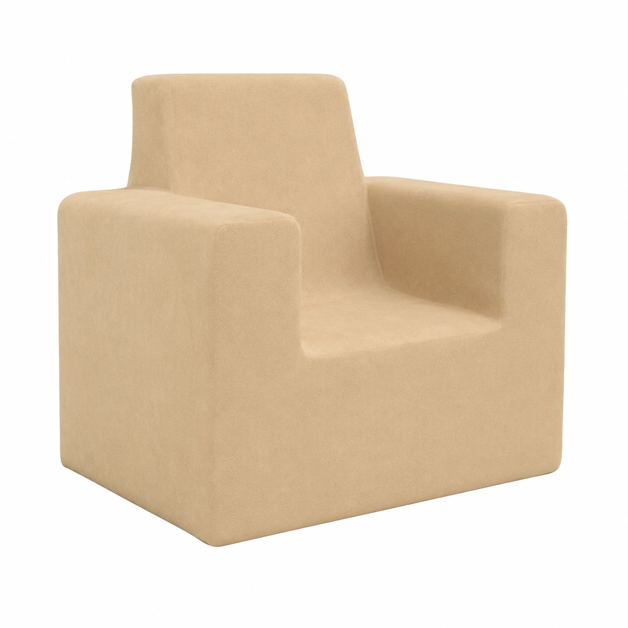 Sillón Infantil Reclinable de Felpa Crema para Dormitorio