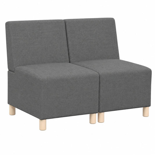 Sofá Modular 2 Piezas sin Brazos en Gris Oscuro para Sala