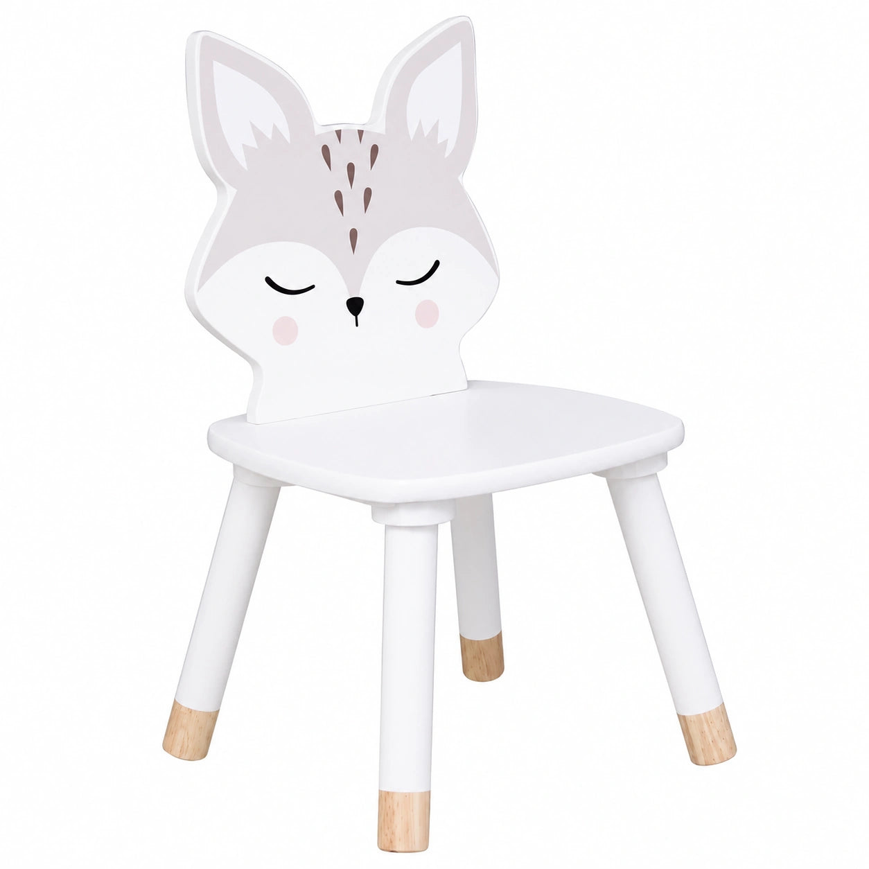 Silla Infantil con Respaldo de Zorro, Multicolor, 28x28x52,5 cm
