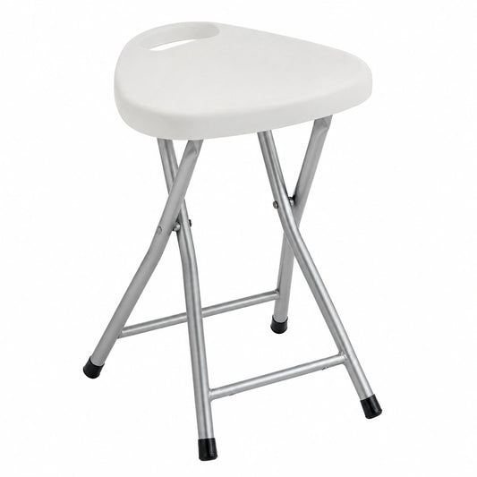 Asiento Plegable Compacto Blanco para Baño 46,5x30x29,3 cm