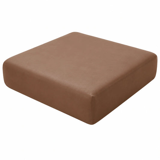 Funda elástica de terciopelo para cojín de sofá monoplaza, marrón oscuro