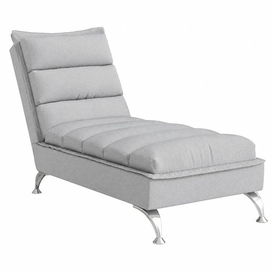 Sofá Pequeño de Tela Gris Claro con Cojines, Chaise Longue Moderna para Salón