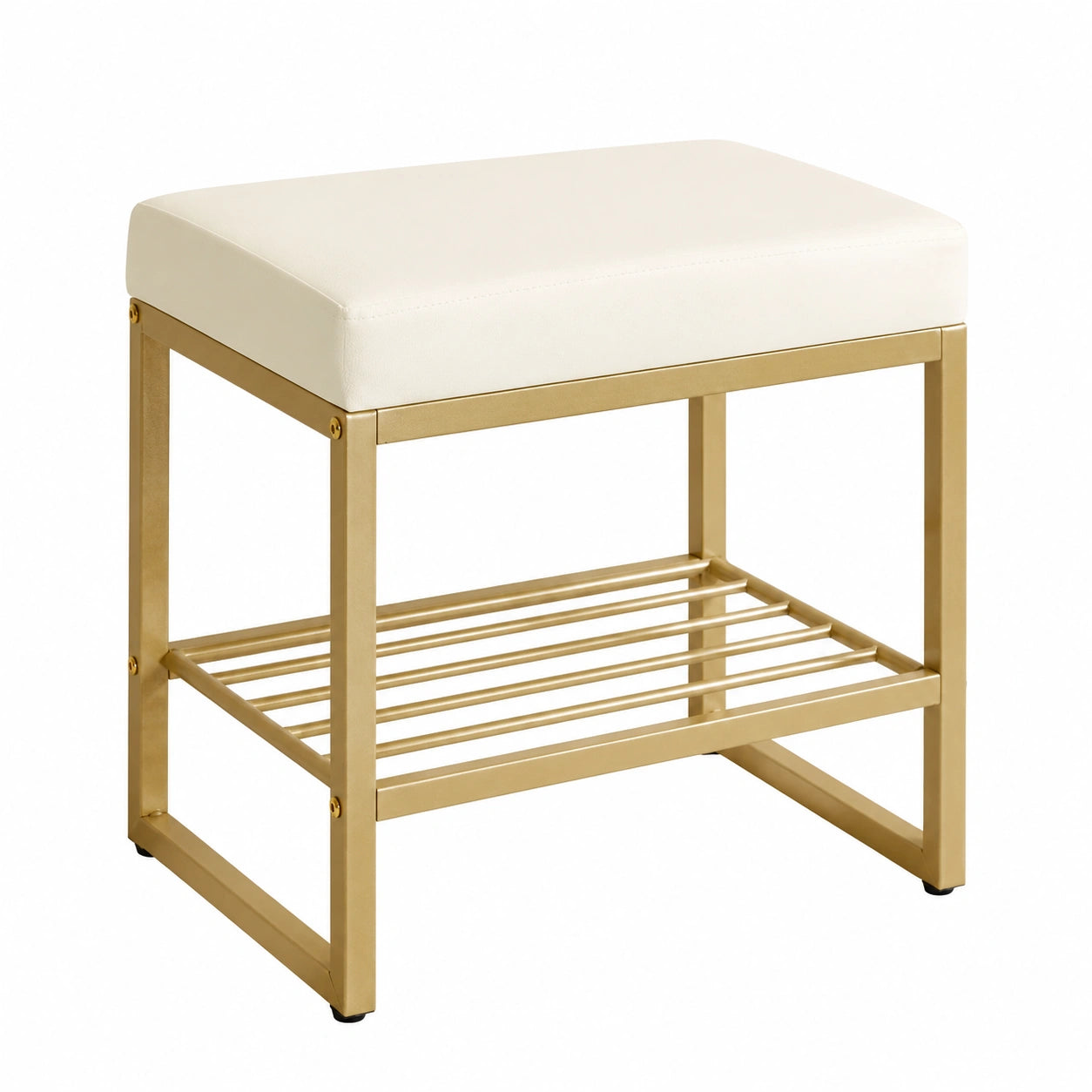 Aibiju Taburete Blanco con Almacenamiento para Dormitorio y Tocador