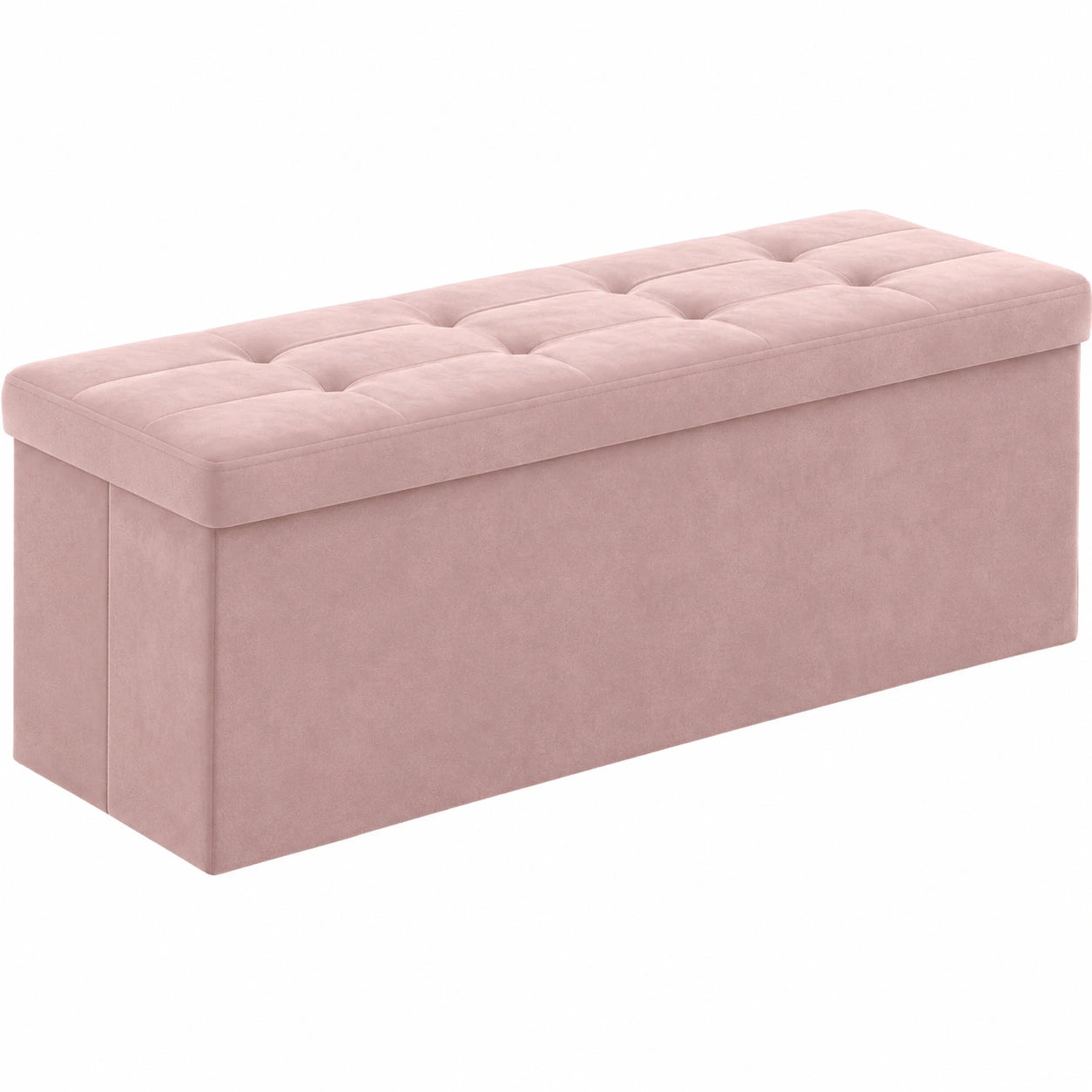 Banco de Almacenamiento Plegable Rosa, 110L, Soporta 300 kg, Ideal para Sala y Dormitorio
