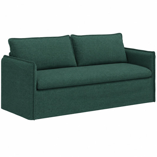 Sofá Modular Verde Oscuro de Tela para Sala, Asiento Ergonómico de 196x82x85 cm, Estilo Moderno