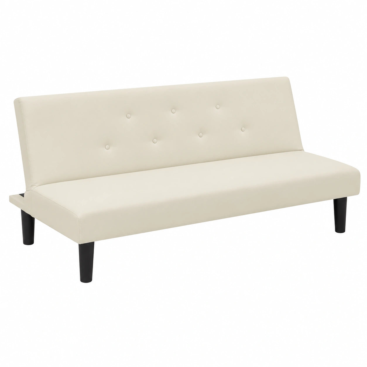 Sofá Cama Convertible 3 Plazas Crema con Reclinable y Acolchado